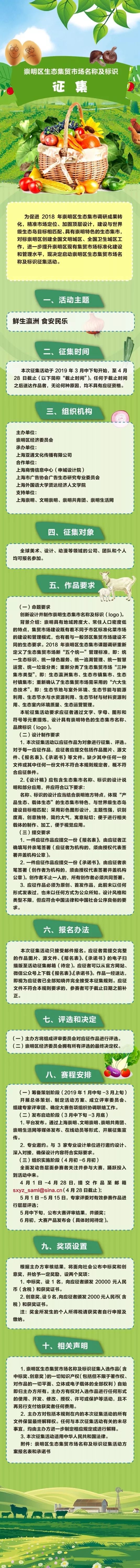 20000元 崇明生态集贸市场名字及标志设计比赛，期待你的创意